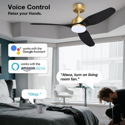 Smart LED Ceiling Fan – WiFi/Alexa Control, Quiet DC Motor, Indoor/Outdoor