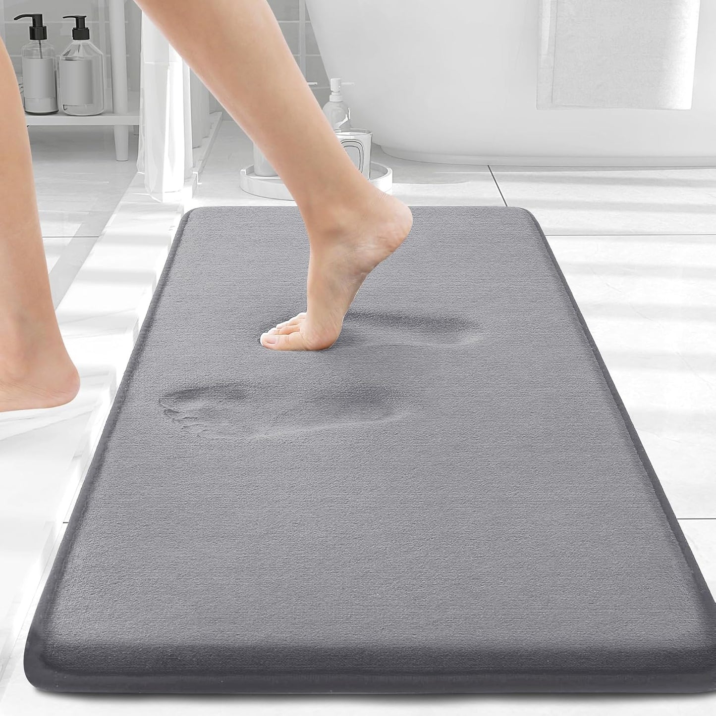 Smiry Memory Foam Bath Mat – Ultra Soft, Absorbent, Non-Slip Rug for Bathroom