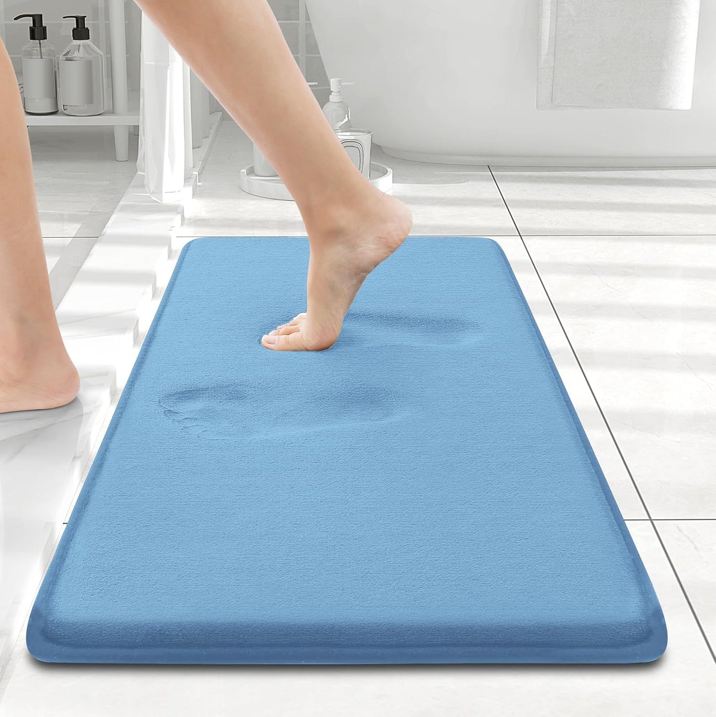 Smiry Memory Foam Bath Mat – Ultra Soft, Absorbent, Non-Slip Rug for Bathroom