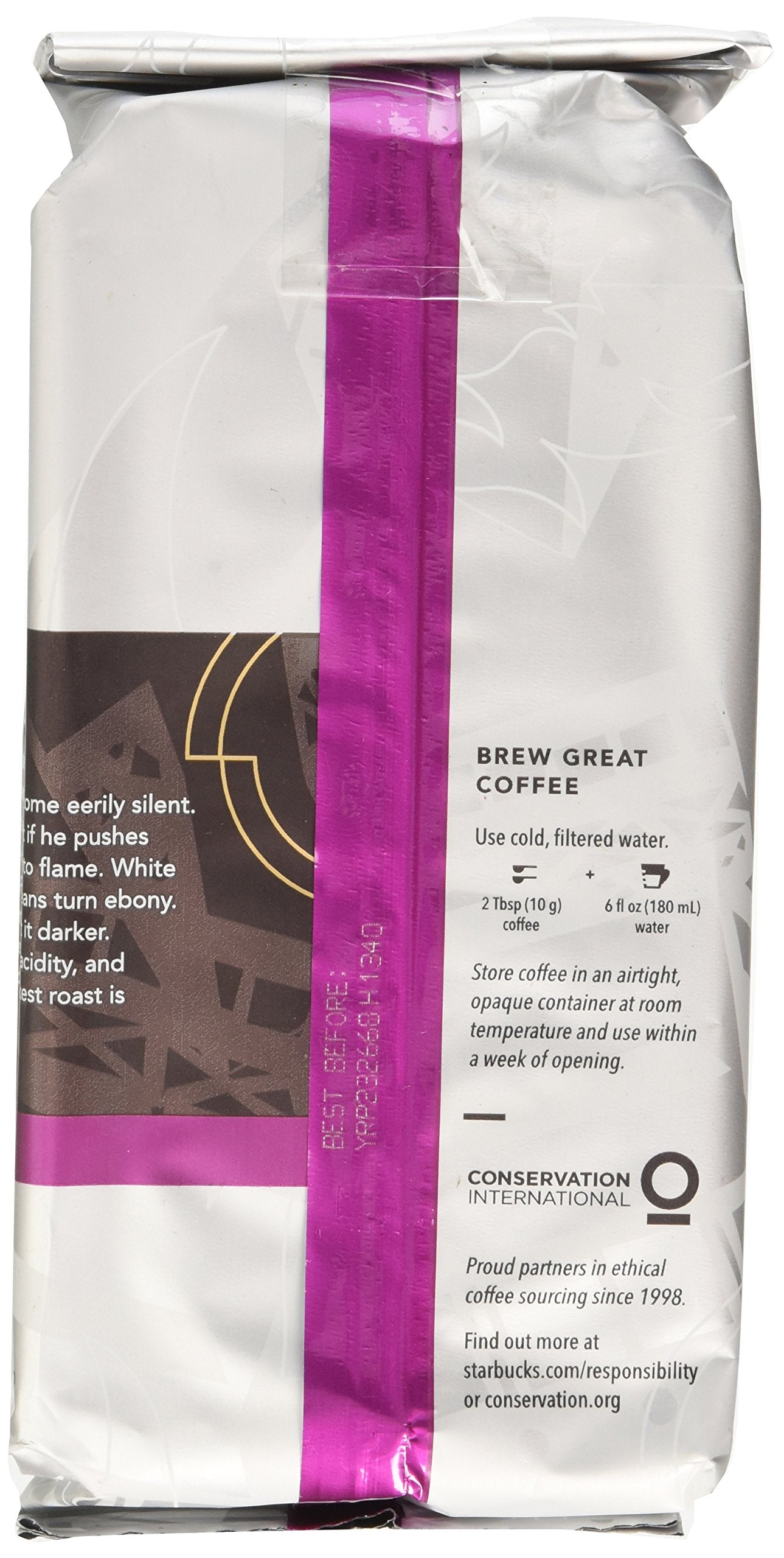 Café moulu Starbucks, café torréfié foncé, torréfaction française, 100 % arabica, 1 sac (28 oz) 