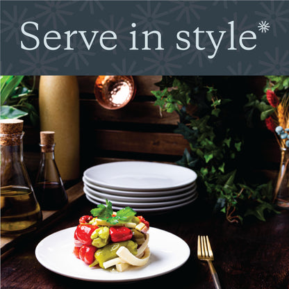 Vikko Ceramic Dinner Plates – Stackable White Plates
