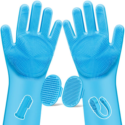 6PCS Pet Grooming Kit for Dogs,Cats and Horses | Dog Washing Gloves | Dog Bath Brush | Dog Bath Gloves | Dog Shampoo Brush | Pet Grooming Gloves | Dog Bath Supplies