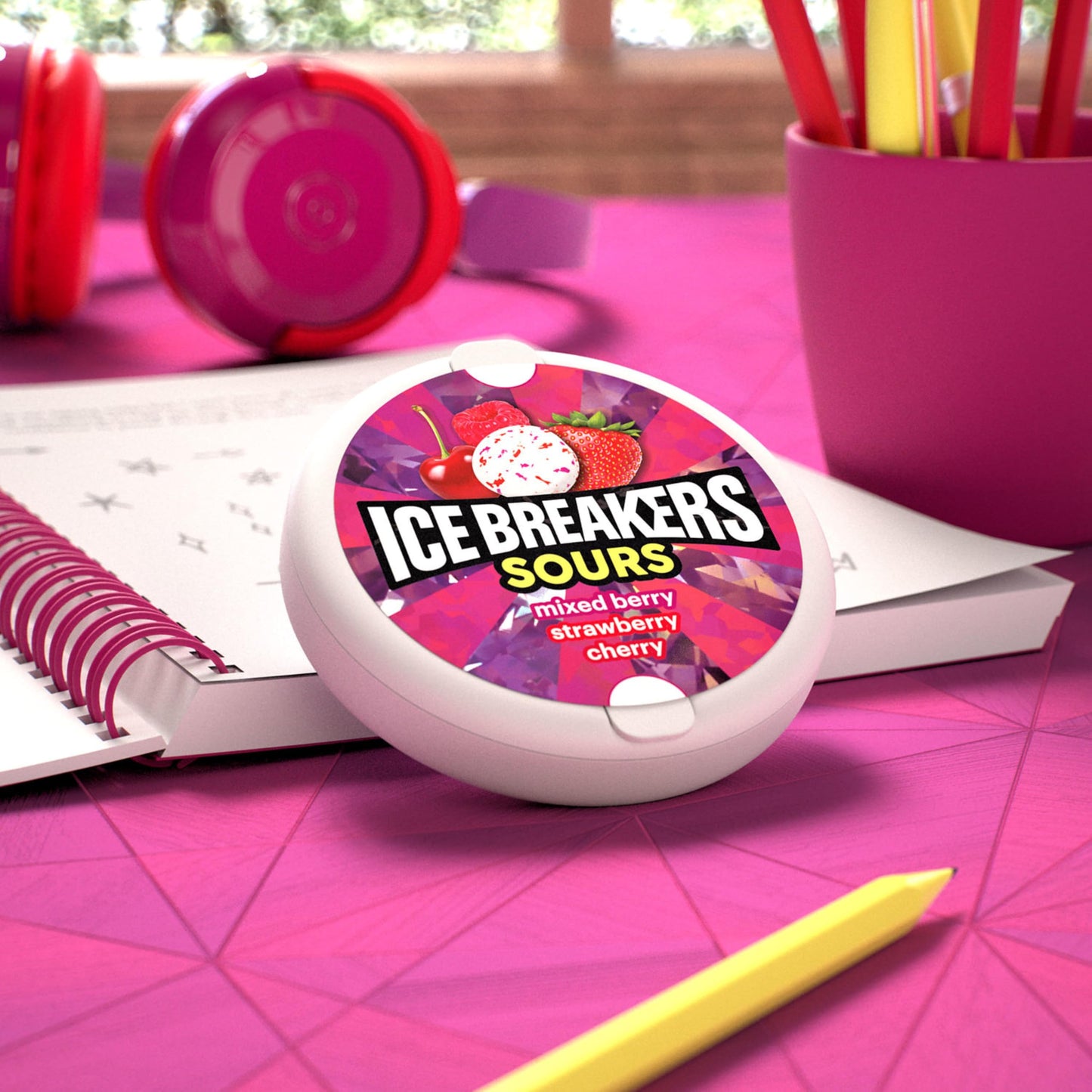 Ice Breakers Duo Fruit Plus Cool Cherry Sugar Free Mints Tins, 1.3 oz (8 Count)