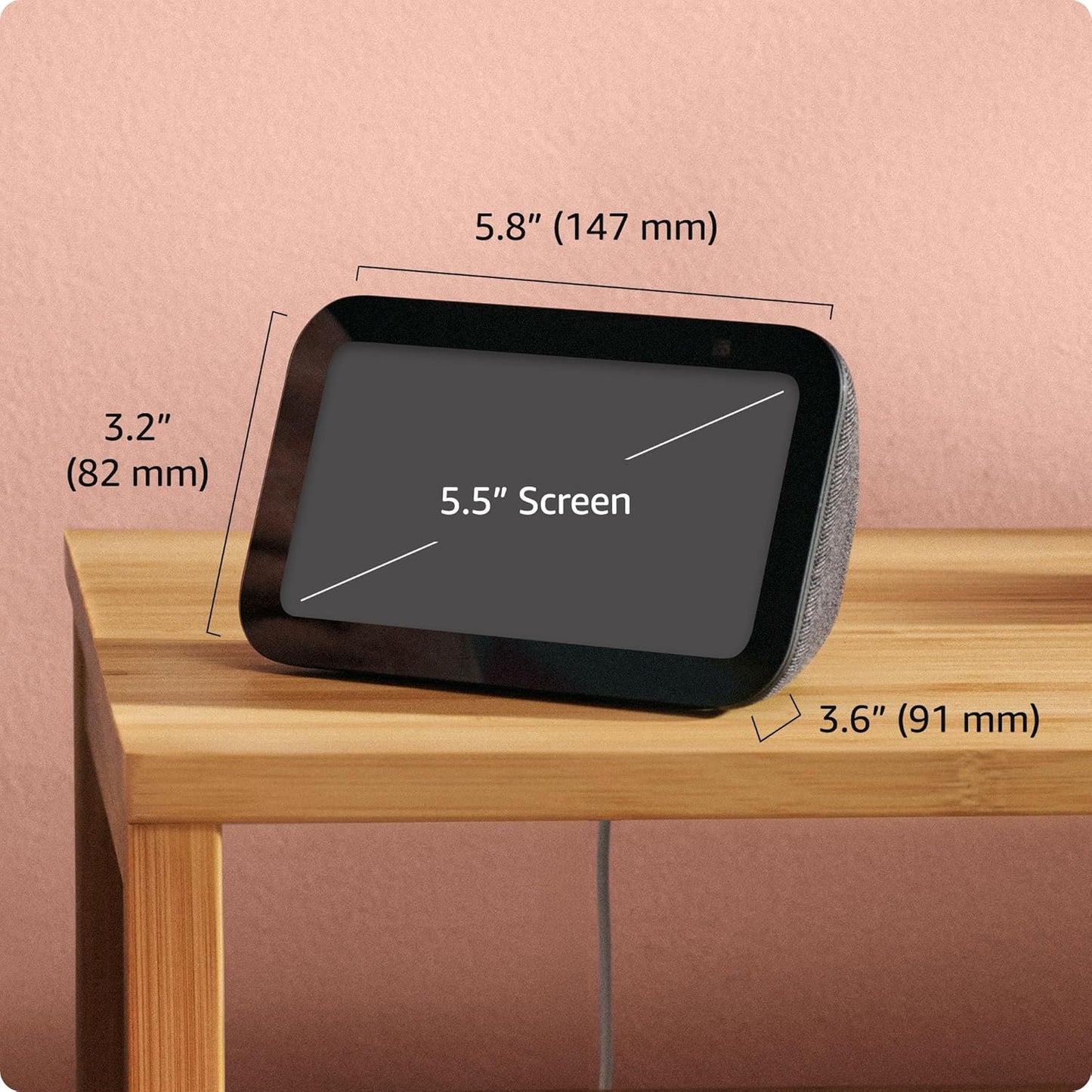 Amazon Echo Show 5 (newest model), Smart display with 2x the bass and clearer sound, Glacier White