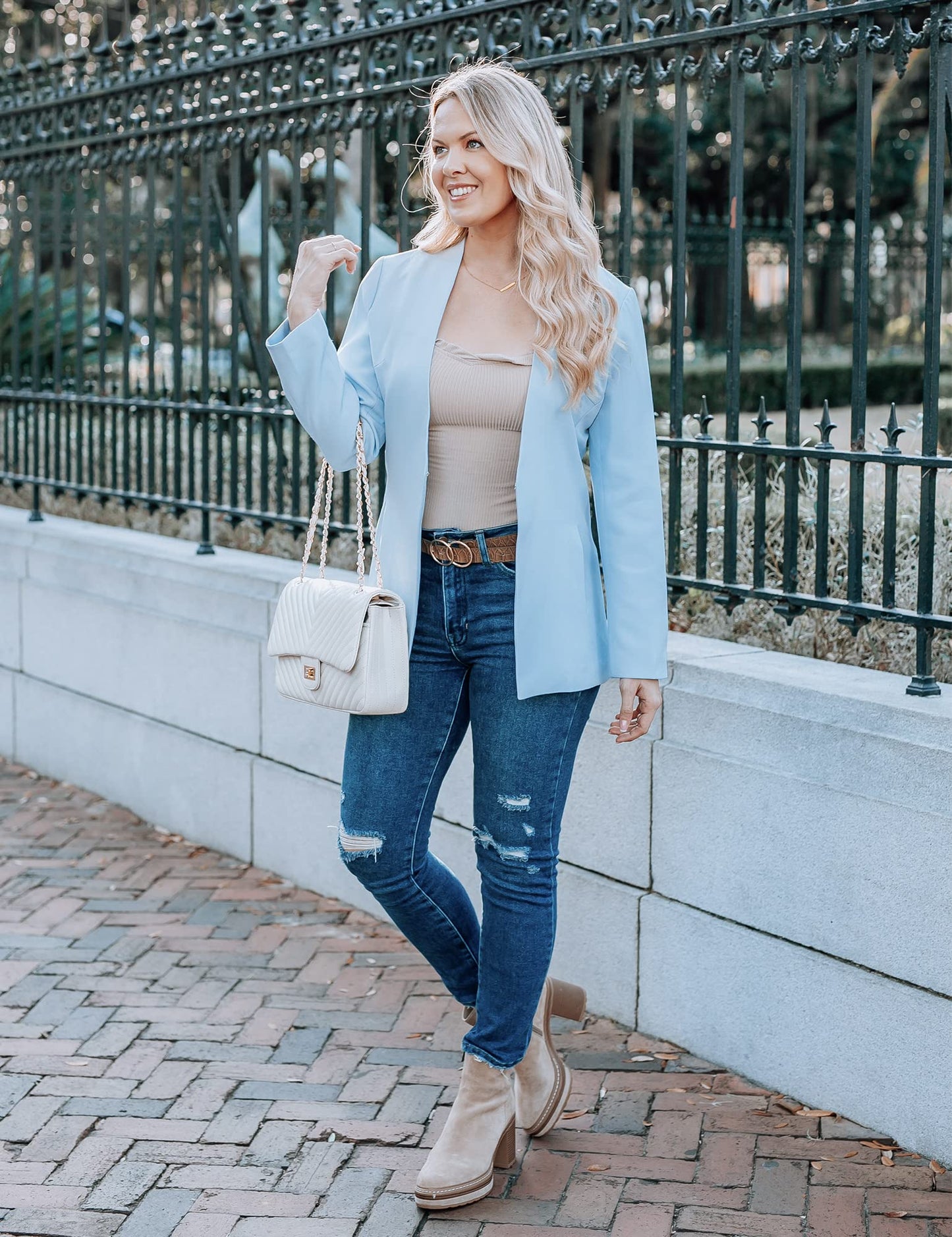 Veste de costume blazer de travail décontractée à poches ouvertes sur le devant pour femme GRAPENT 