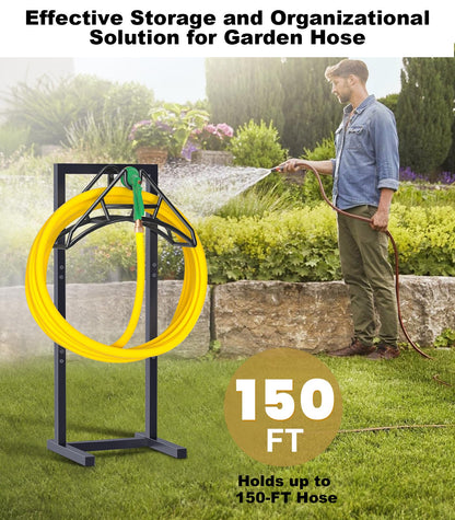 Freestanding Garden Hose Holder – Heavy Duty Metal Outdoor Hose Organizer