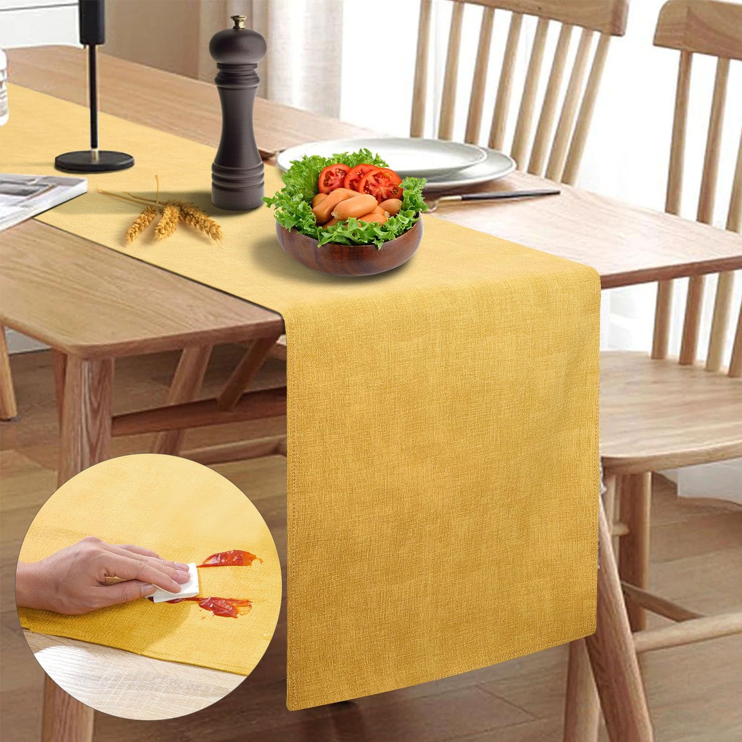 Wipeable Table Runner – Thick Farmhouse-Style Runner for Kitchen, Bedroom, Living Room, Indoor & Outdoor Use