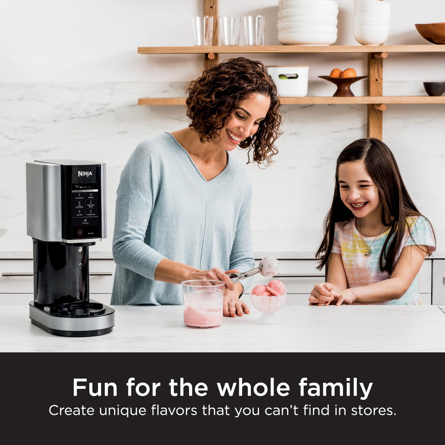 Ninja NC301 CREAMi Ice Cream Maker – 7 Programs, 2 Pint Containers, Lids