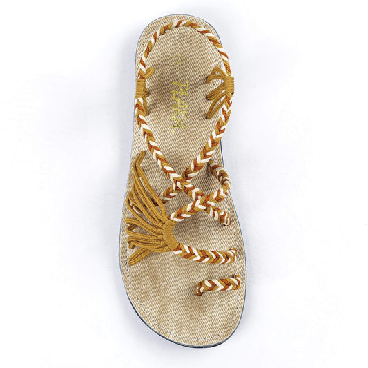 Plaka Flat Sandals for Women Palm Leaf