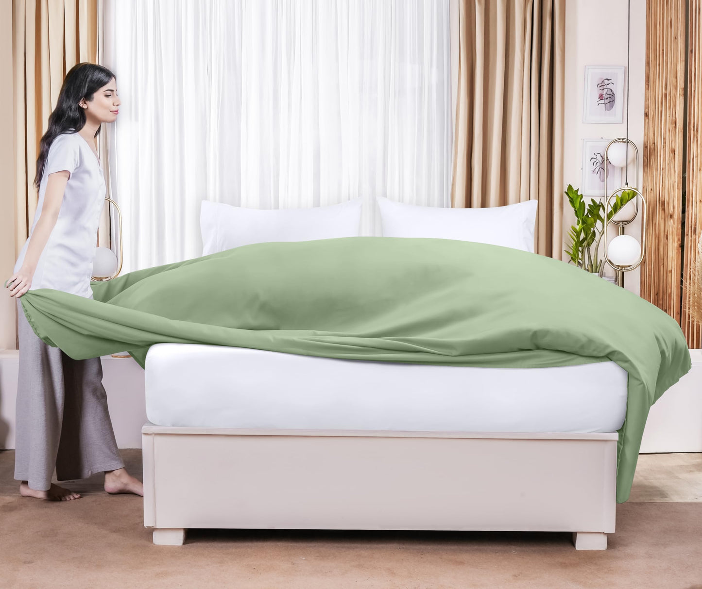 Draps plats Utopia Bedding - Lot de 6 - Tissu en microfibre brossé doux - Draps supérieurs résistants au rétrécissement et à la décoloration - Entretien facile (Queen, Blanc) 