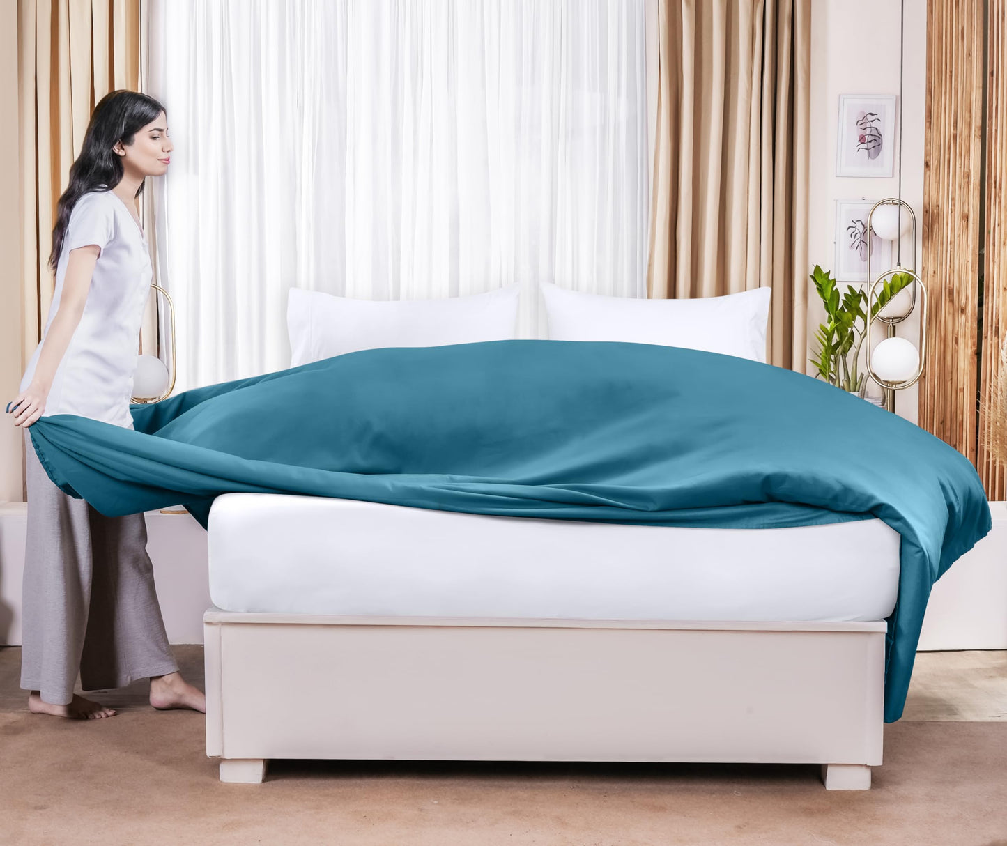 Draps plats Utopia Bedding - Lot de 6 - Tissu en microfibre brossé doux - Draps supérieurs résistants au rétrécissement et à la décoloration - Entretien facile (Queen, Blanc) 