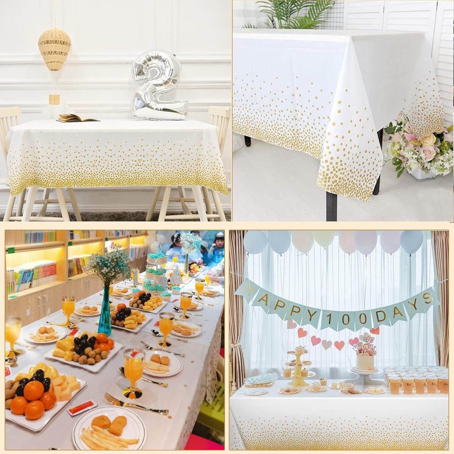 12 Stück Satin-Tischläufer für Hochzeiten, 30,5 x 274,3 cm, und Einweg-Tischdecke aus Kunststoff, 137,2 x 274,3 cm, goldene Tischdecken für Partys, Hochzeitsdekoration, Bankettrestaurant, Babyparty 