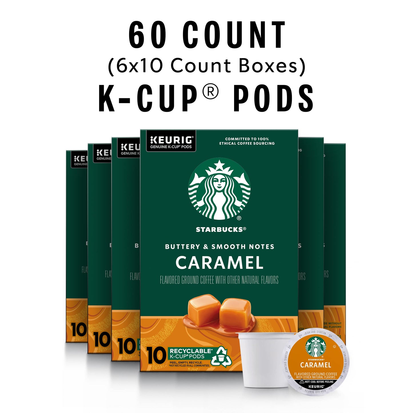 Starbucks K-Cup Coffee Pods, Naturally Flavored Coffee Variety Pack for Keurig Brewers, 100% Arabica, 1 Box (40 Pods)