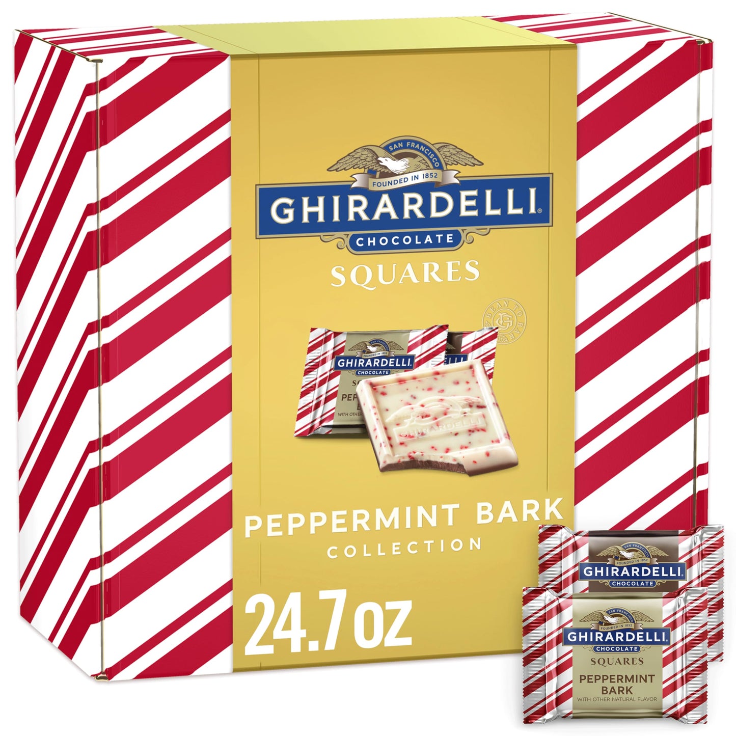 GHIRARDELLI Premium-Schokoladensortiment SQUARES Geschenkbox, 29,6 oz