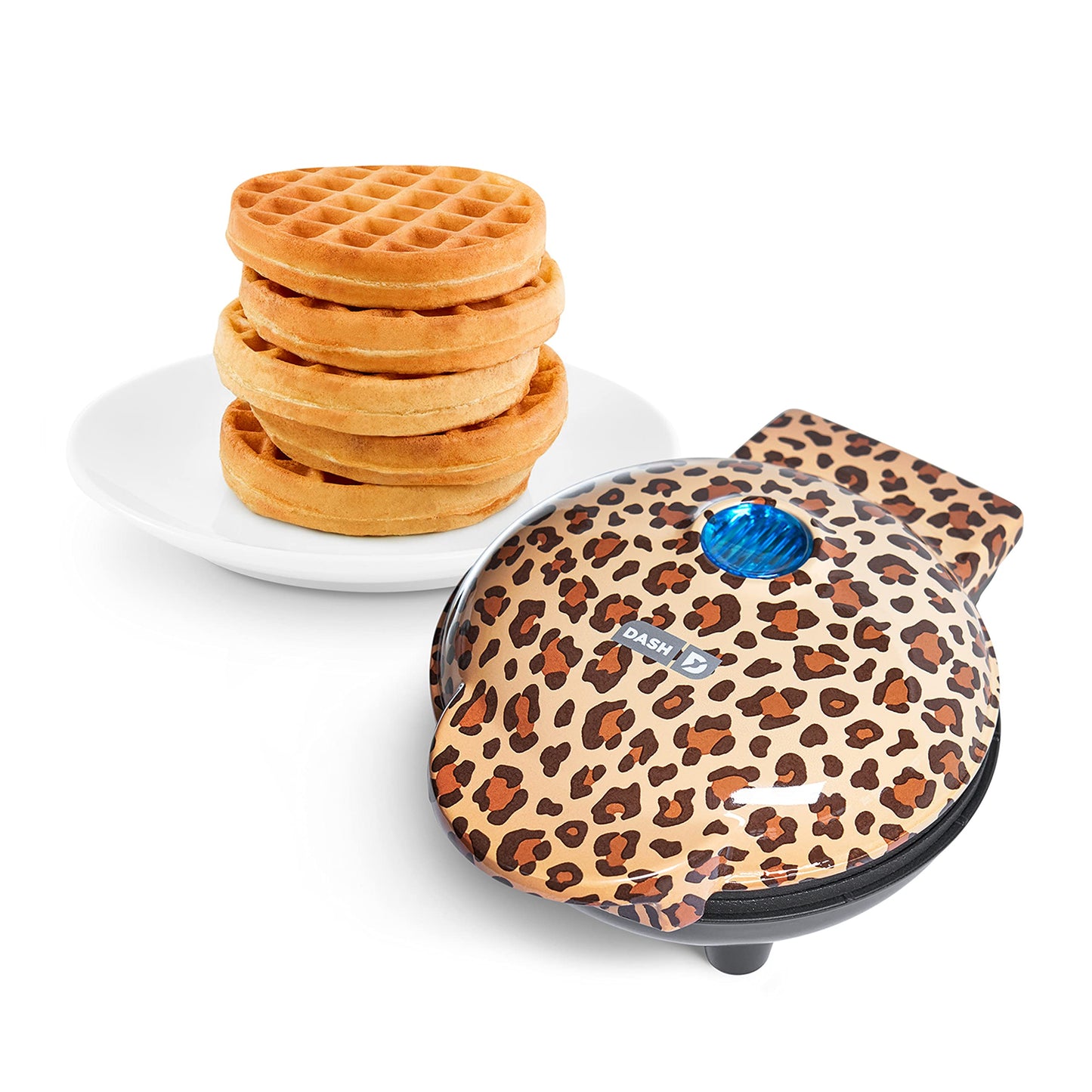DASH Mini Maker for Individual Waffles, Hash Browns, Keto Chaffles with Easy to Clean, Non-Stick Surfaces, 4 Inch, White Pineapple