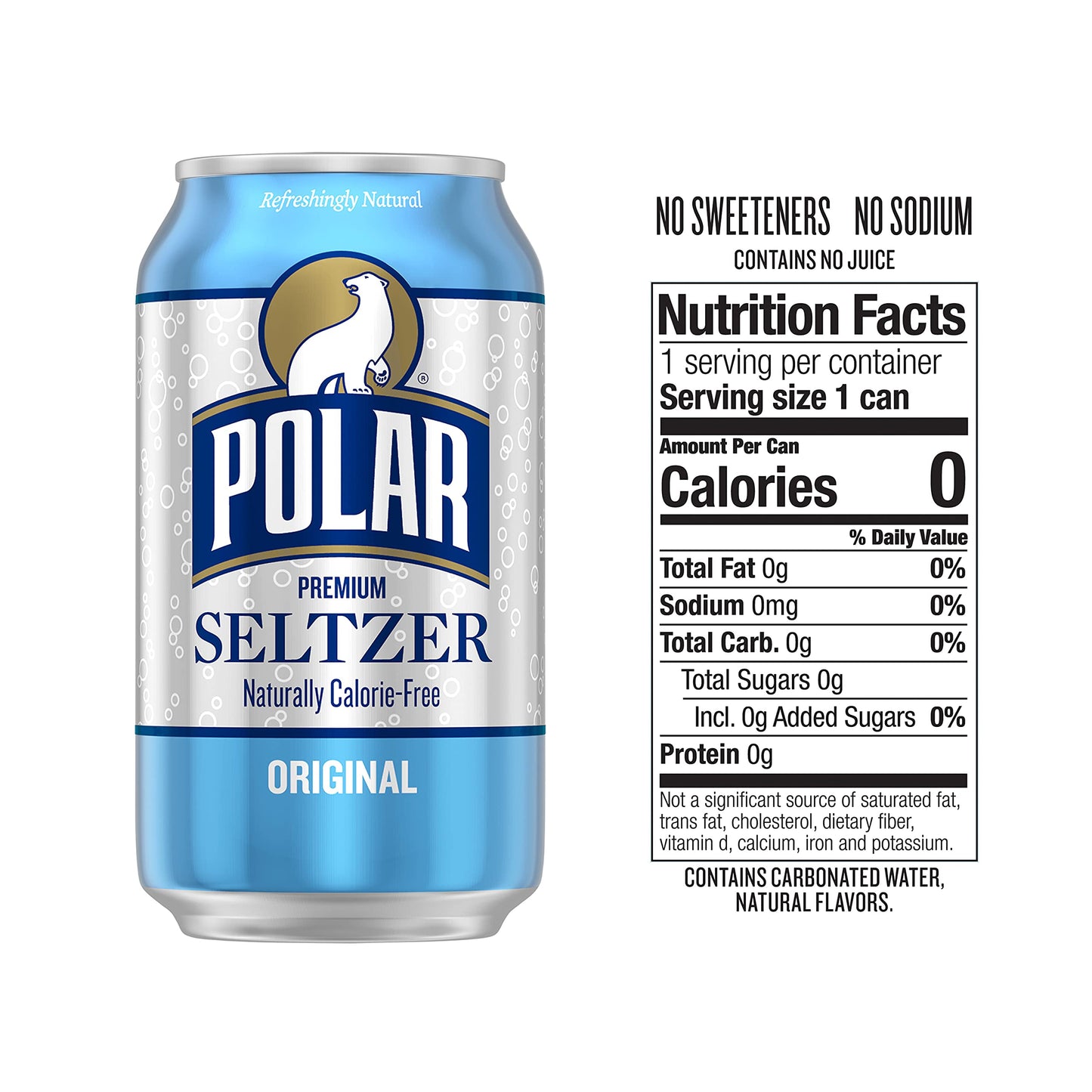 Polar Seltzer Water Original, 12 fl oz Dosen, 18er Packung 