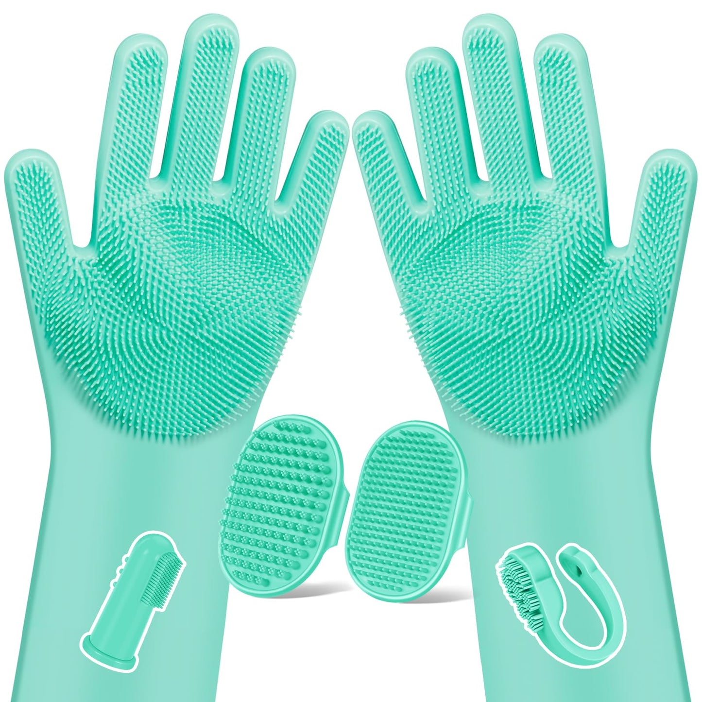 6PCS Pet Grooming Kit for Dogs,Cats and Horses | Dog Washing Gloves | Dog Bath Brush | Dog Bath Gloves | Dog Shampoo Brush | Pet Grooming Gloves | Dog Bath Supplies