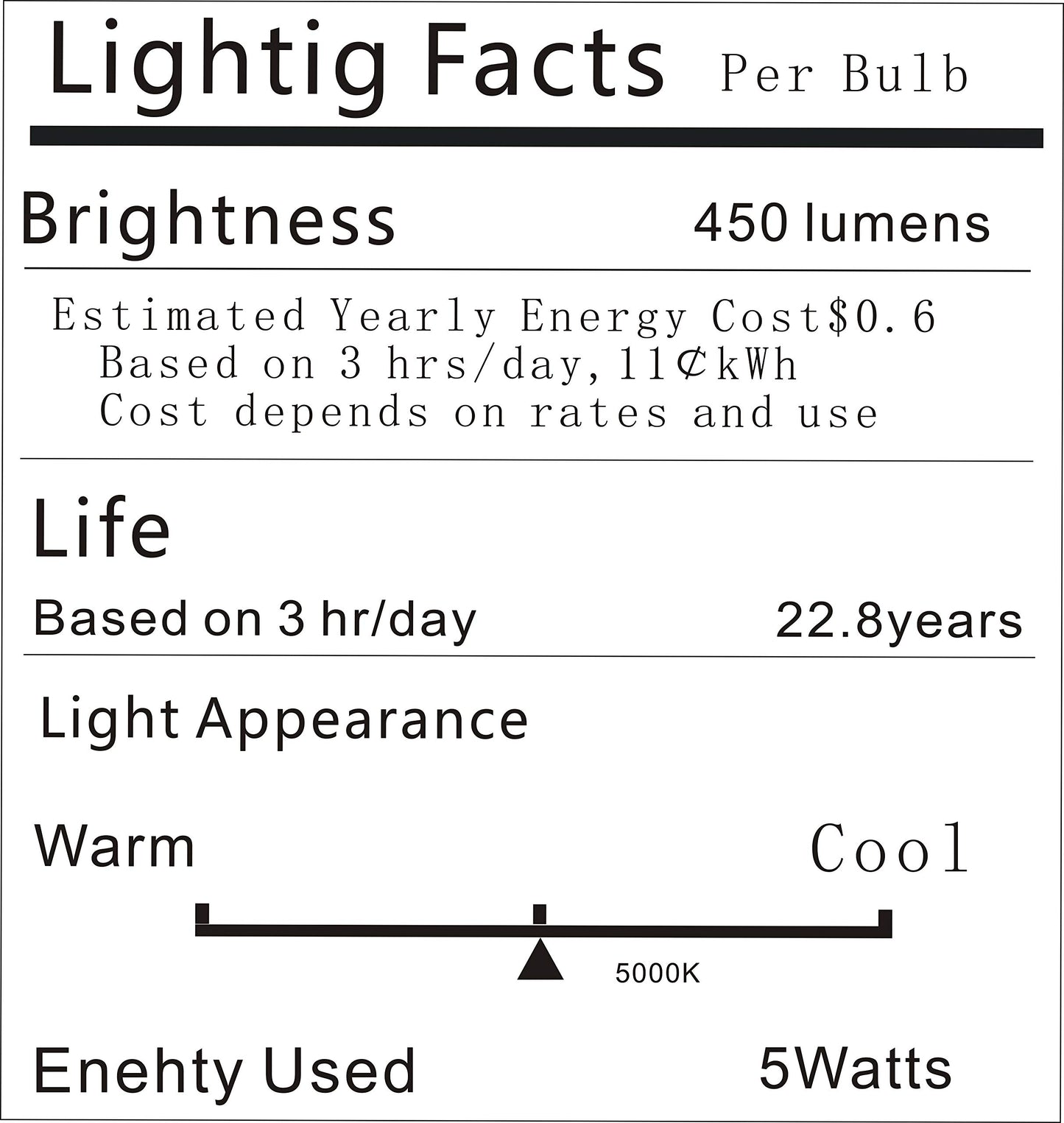 Vgogfly LED-Kühlschrank-Glühbirne, 40 W, entspricht 120 V, A15, wasserdichte Kühlschrank-Glühbirne, 5 W, Tageslichtweiß 5000 K, E26, mittlerer Sockel, Gefrierschrank-Heimbeleuchtungslampe, nicht dimmbar (2er-Pack) 