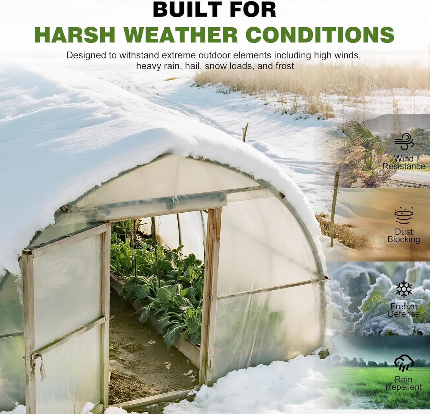 6 Mil Greenhouse Plastic Sheeting Clear, Heavy Duty Polyethylene Film, UV Resistant, Tear-Proof, for Garden, Agriculture, Painting, Floor Protection