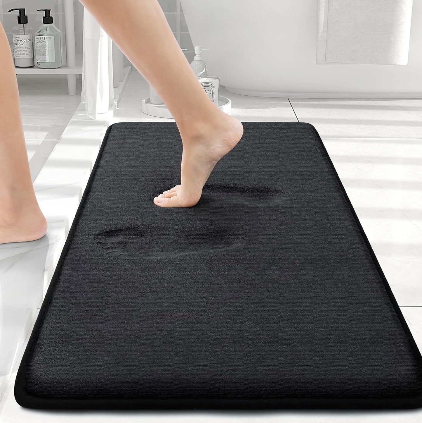 Smiry Memory Foam Bath Mat – Ultra Soft, Absorbent, Non-Slip Rug for Bathroom