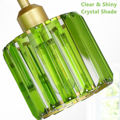 Crystal Semi Flush Ceiling Light – Modern Black Fixture, Clear Shade