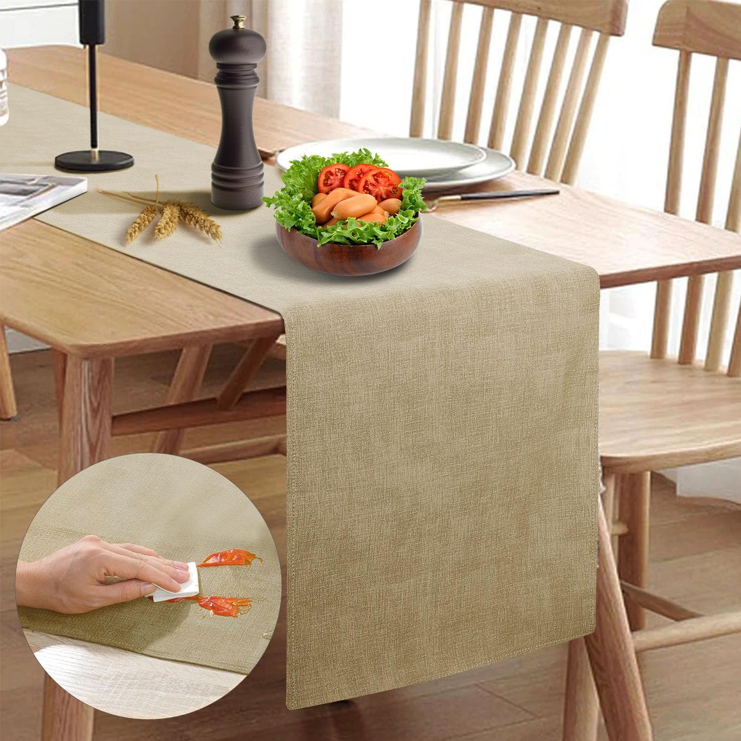 Wipeable Table Runner – Thick Farmhouse-Style Runner for Kitchen, Bedroom, Living Room, Indoor & Outdoor Use