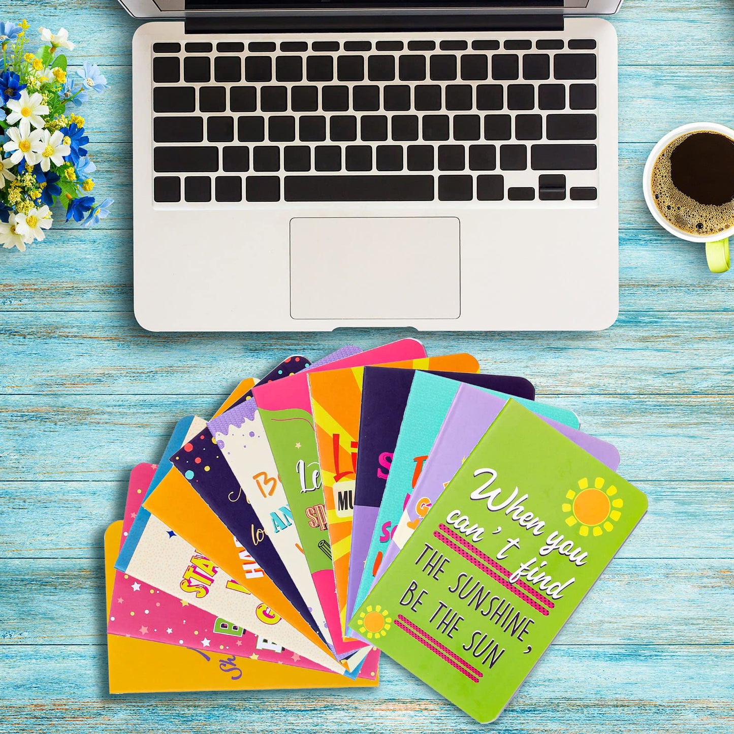 Zonon 24 Pcs Mini Colorful Notebooks Bulk Gifts, Funny Motivational Journals Notepads Inspirational Notepads Small Pocket Notebook Teacher Office Prizes Travel(Motivational Style)