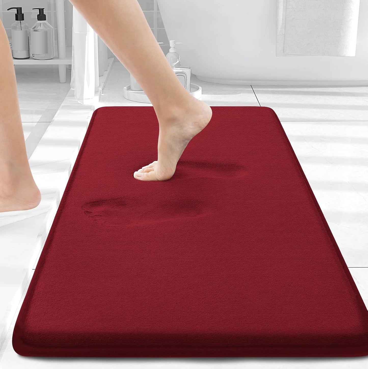 Smiry Memory Foam Bath Mat – Ultra Soft, Absorbent, Non-Slip Rug for Bathroom