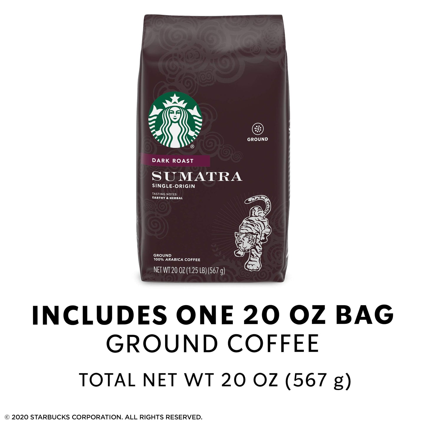 Café moulu Starbucks, café torréfié foncé, torréfaction française, 100 % arabica, 1 sac (28 oz) 