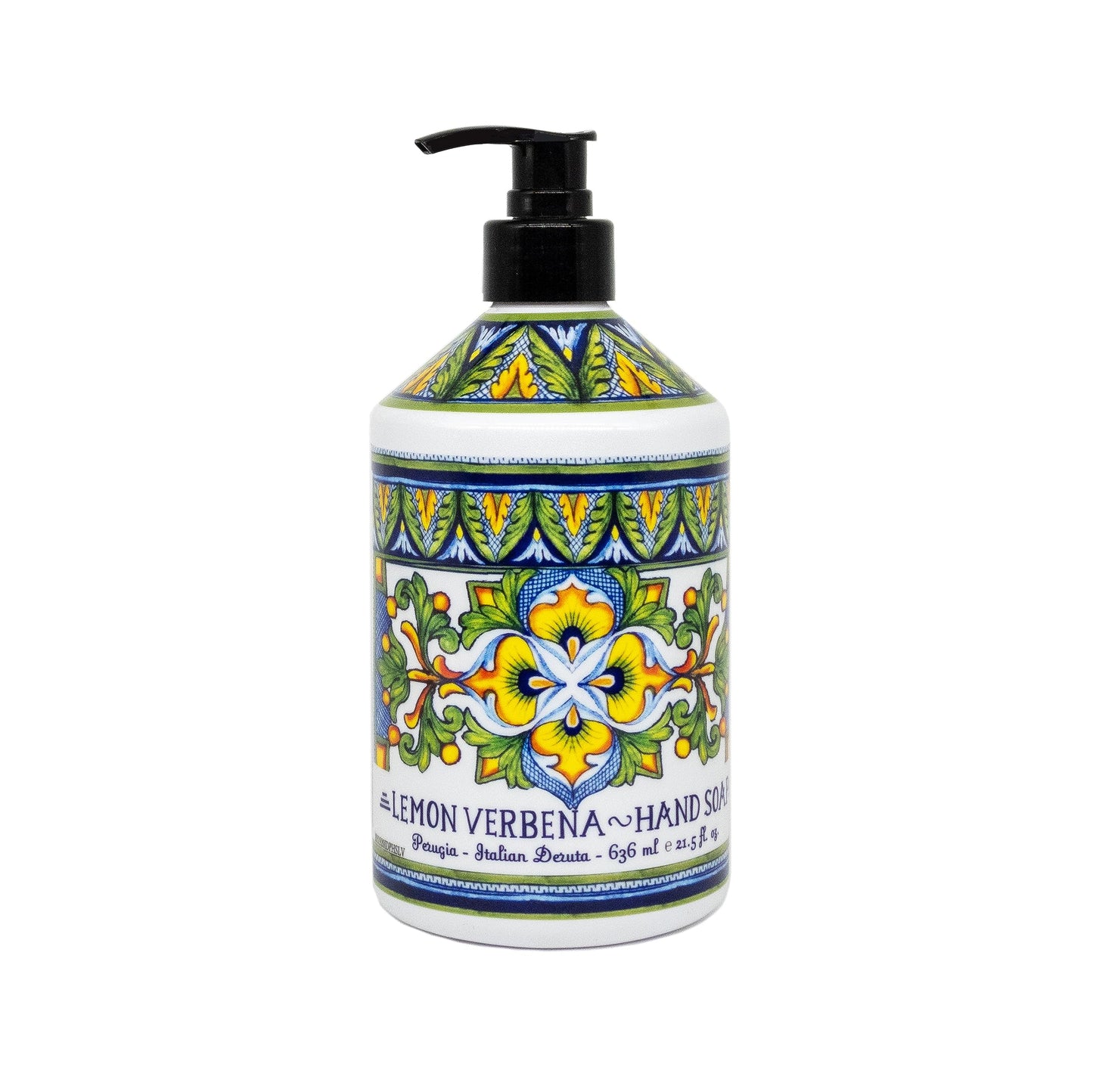 Perugia Italian Deruta Hand Soap - 21.5 fl oz Bottles - 8 pack - Lavendar, Sweet Orange, Lemon Verbana, and Olive Thyme