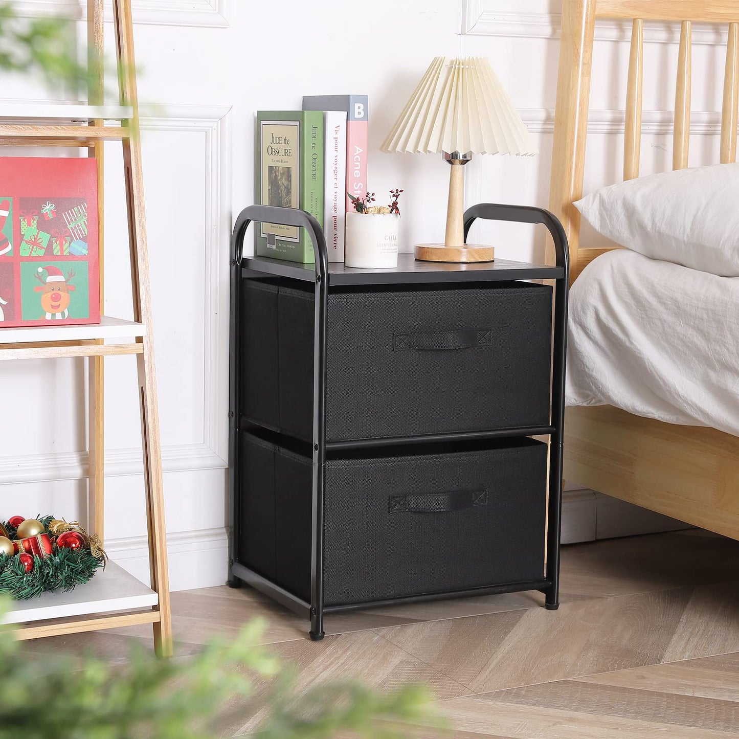 MAX Houser Dresser Storage with 3 Drawers, Fabric Dresser Tower, Vertical Storage Unit for Bedroom, Closet, Office, Black