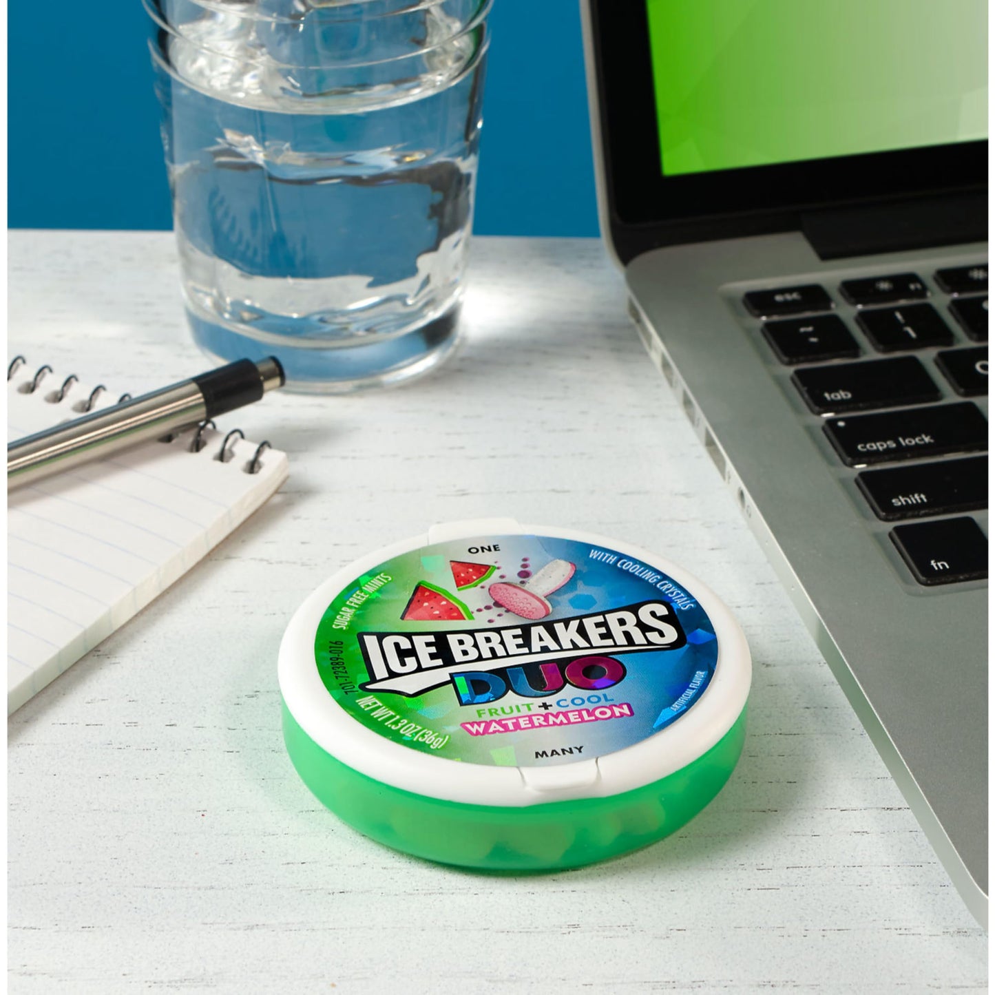 Ice Breakers Duo Fruit Plus Cool Cherry Sugar Free Mints Tins, 1.3 oz (8 Count)