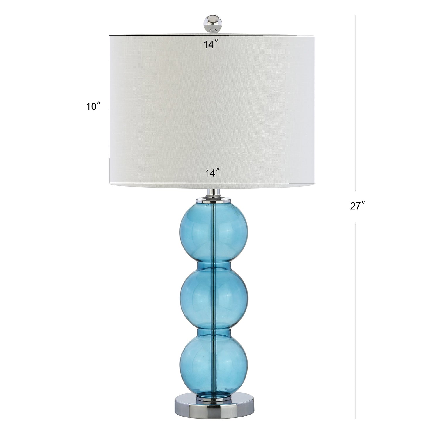 JONATHAN Y JYL1070D-SET2 Lot de 2 lampes de table Bella 27" Lampe de table à LED à triple sphère en verre Lampe de chevet contemporaine pour chambre à coucher, salon, bureau, bibliothèque universitaire, transparente/chromée 