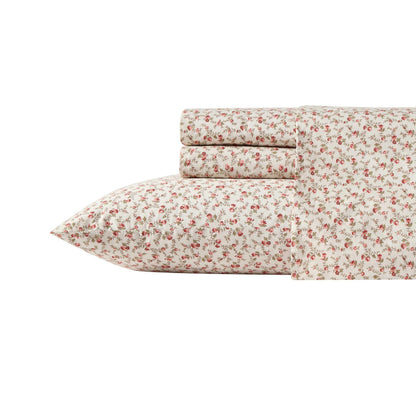 Laura Ashley - Sheet Set, Breathable Cotton Percale Bedding with Matching Pillowcases, Soft Home Decor