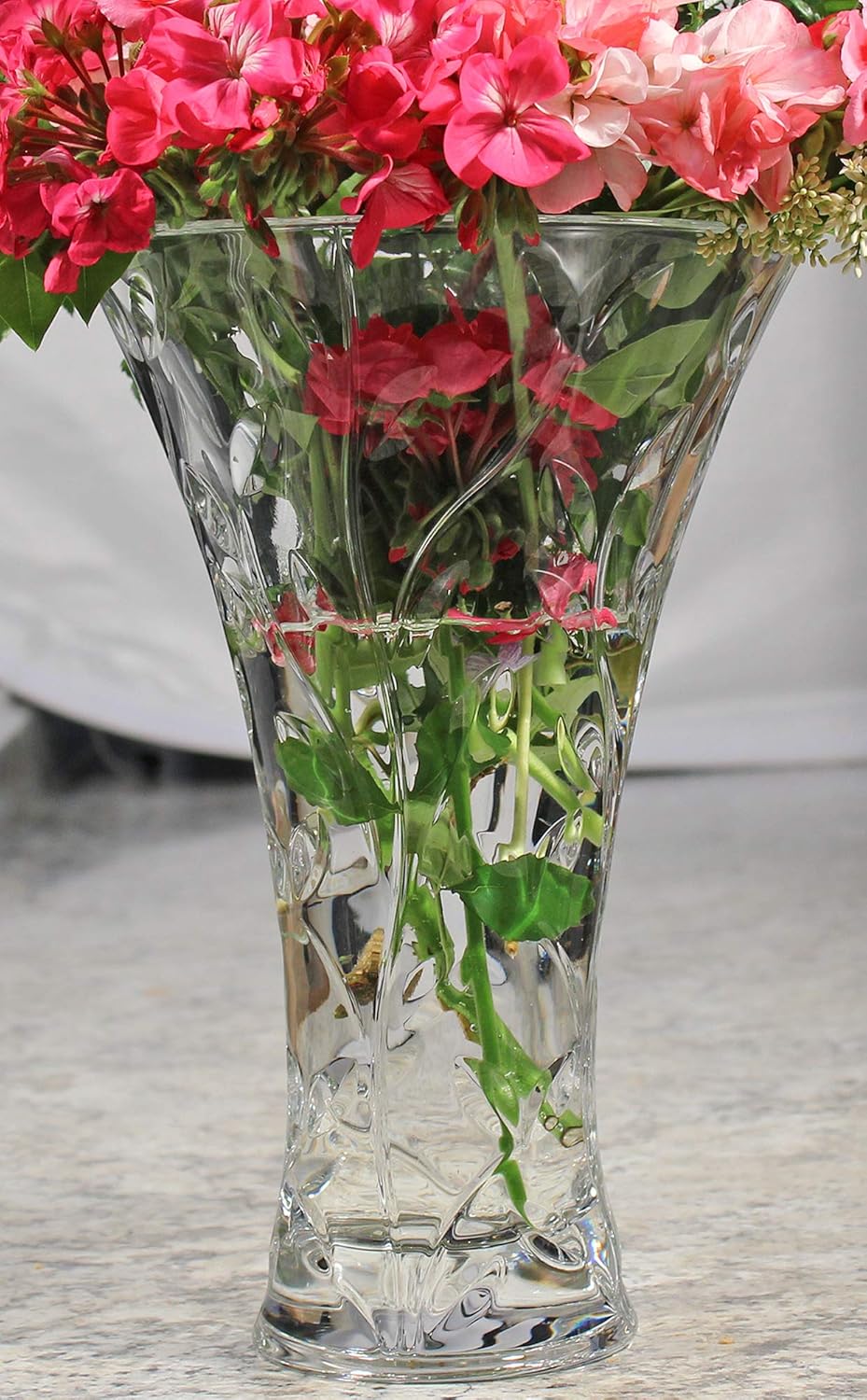 Lorren Home Trends Crystal Laurus Vase 11"-Made In Italy