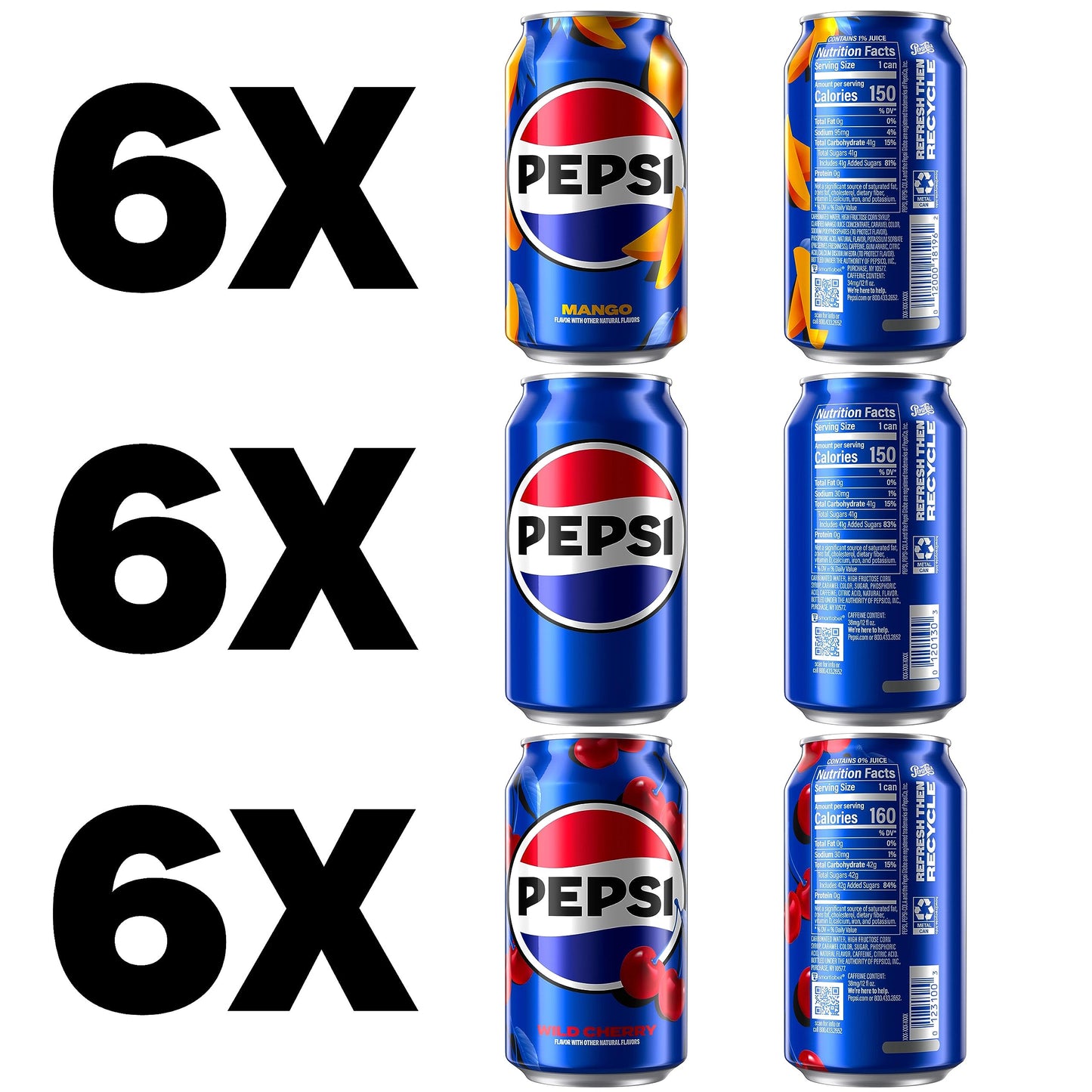 Pepsi Soda, 7,5-Unzen-Minidosen, (10er-Pack) (Verpackung kann variieren) 