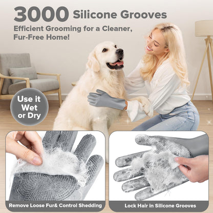 6PCS Pet Grooming Kit for Dogs,Cats and Horses | Dog Washing Gloves | Dog Bath Brush | Dog Bath Gloves | Dog Shampoo Brush | Pet Grooming Gloves | Dog Bath Supplies