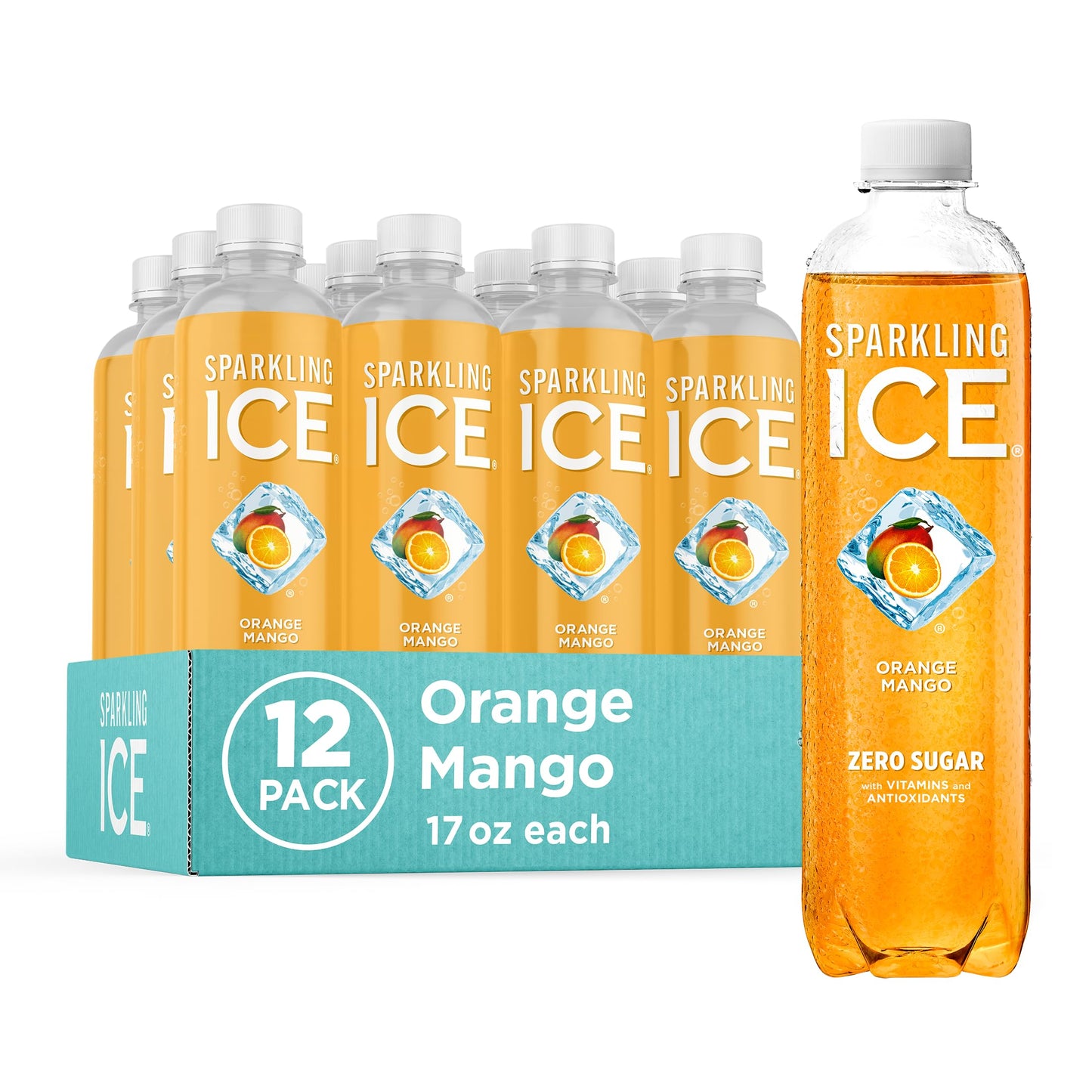 Sparkling Ice, eau pétillante à la cerise noire, eau aromatisée sans sucre, avec vitamines et antioxydants, boisson à faible teneur en calories, bouteilles de 17 fl oz (paquet de 12) 