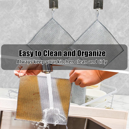 Navona 18-Piece Steel Wire Dishcloth Set – Double-Layer, Non-Scratch Cleaning Rags