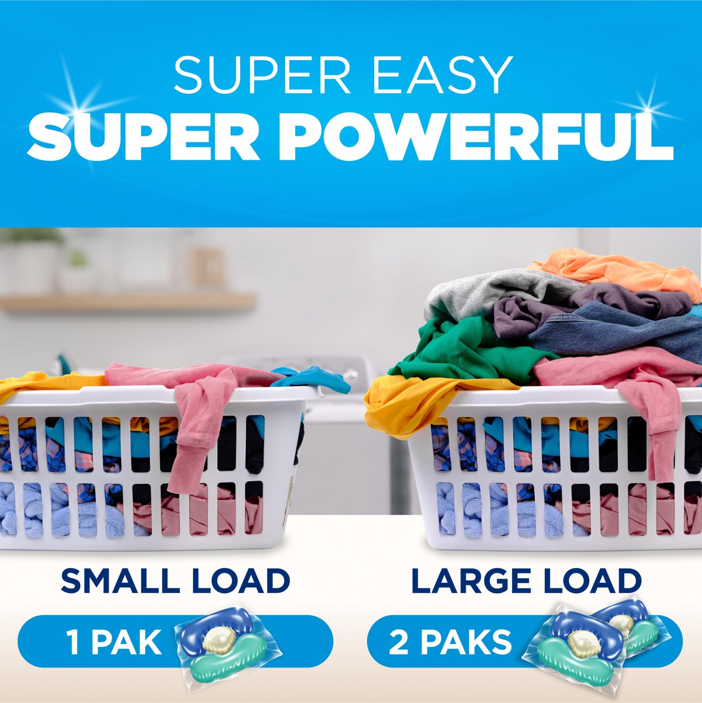 Arm & Hammer Clean Burst 5-in-1 Laundry Detergent Power Paks, High Efficieny (HE), 42 Count