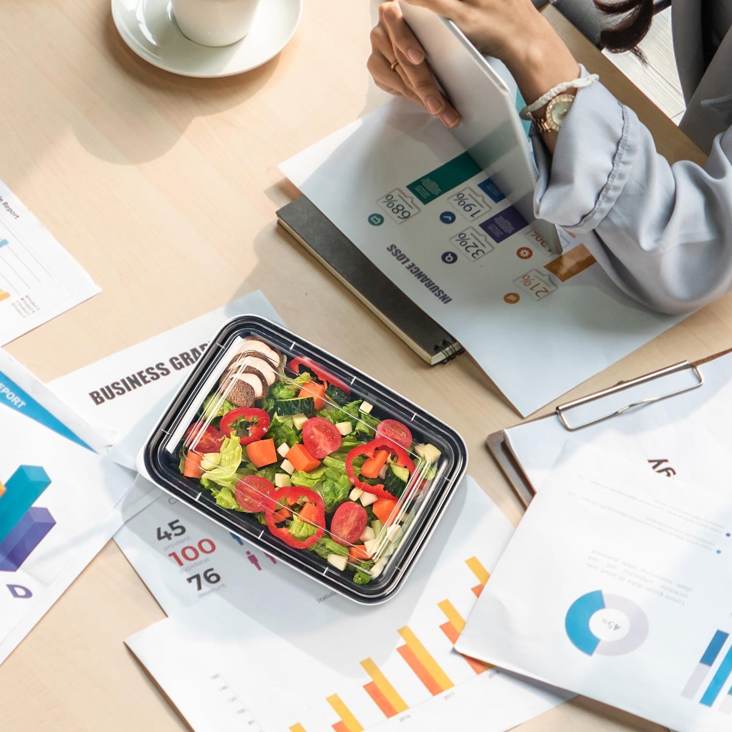 Prep Food Storage Containers with Lids – Reusable BPA-Free Lunch Bento Boxes, Stackable, Microwave, Dishwasher & Freezer Safe