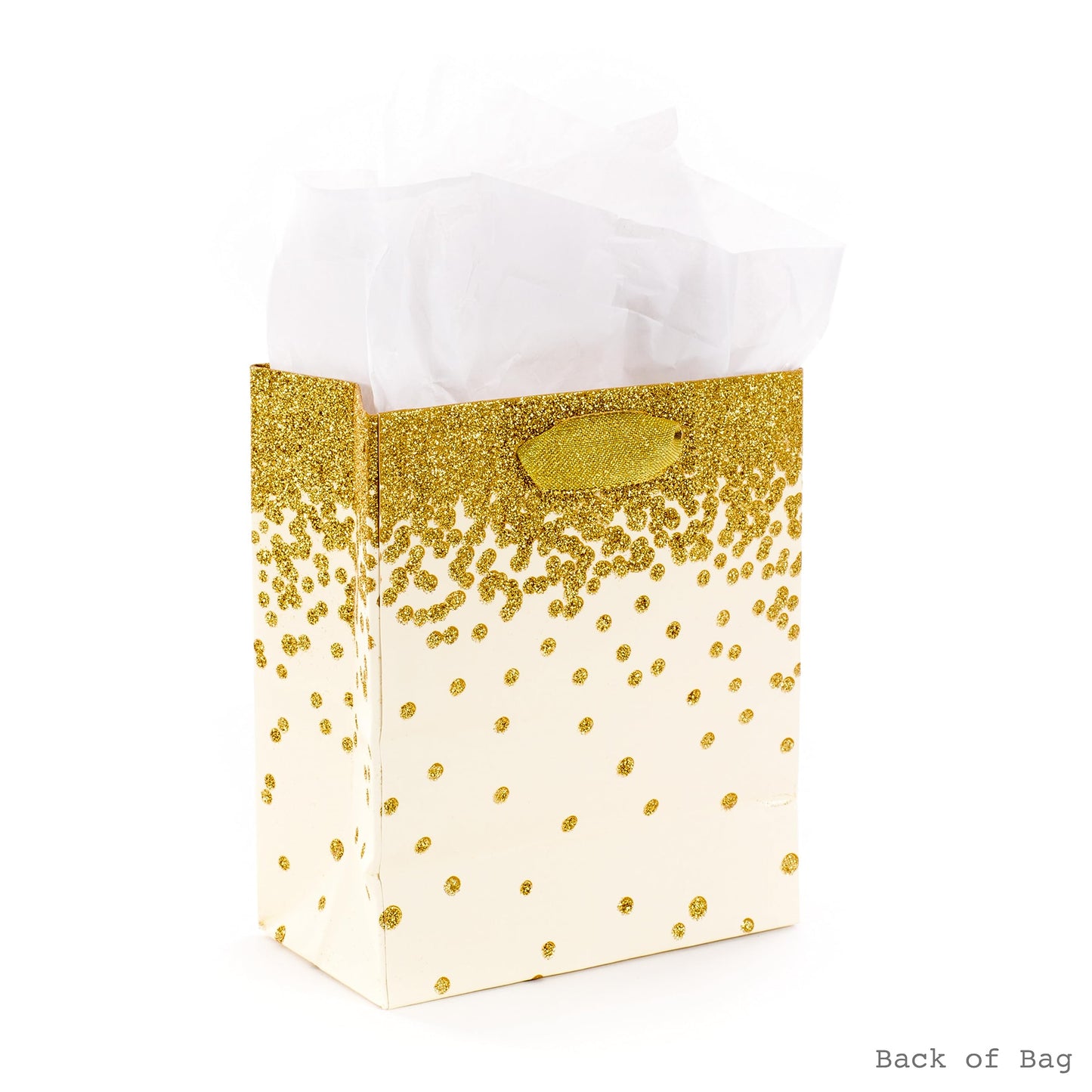 Hallmark 17" Extra Large Gift Bag with Tissue Paper (White with Gold Polka Dots) for Christmas, Hanukkah, Weddings, Engagements, Bridal Showers, Graduations, Retirements, Birthdays, Valentine's Day