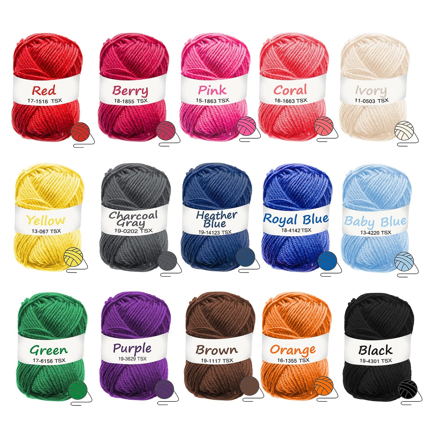 Crochet Kit for Beginners Adults and Kids, Knitting & Crochet Supplies Includes 1500 Yards Assorted Yarn