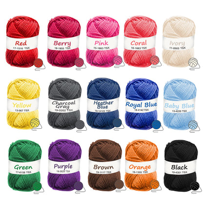 Crochet Kit for Beginners Adults and Kids, Knitting & Crochet Supplies Includes 1500 Yards Assorted Yarn