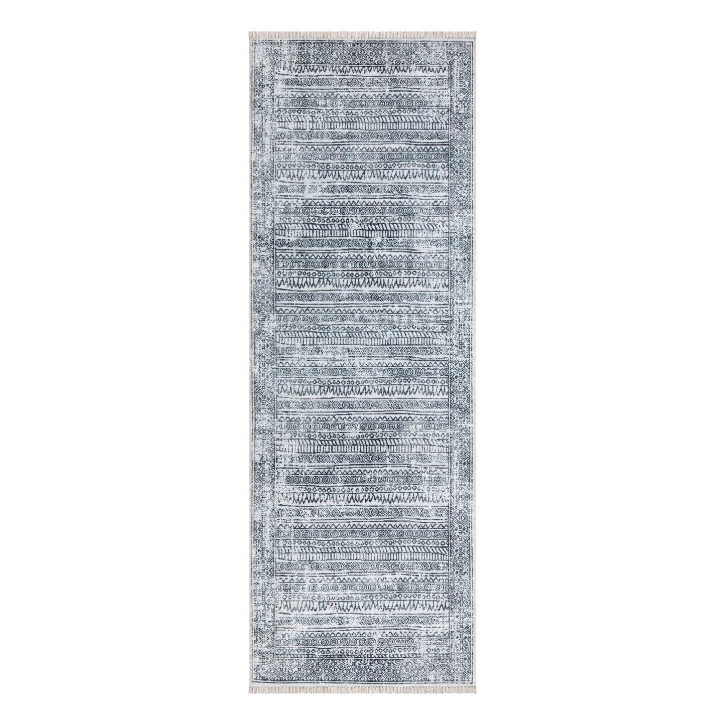 Bloom Rugs Caria, waschbarer, rutschfester Teppich, 4 x 6 Zoll, blauer traditioneller Teppich für Wohnzimmer, Schlafzimmer, Esszimmer und Küche, genaue Größe: 4 x 6 Fuß 