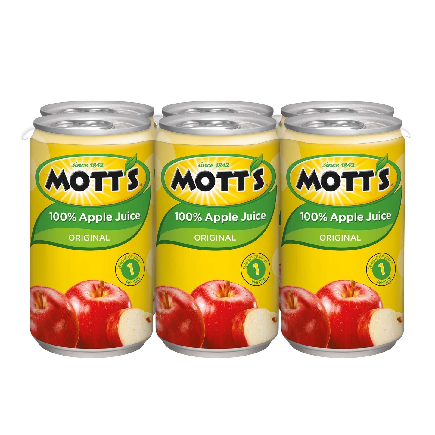 Mott's 100 % Original Apfelsaft, 8-fl-oz-Flaschen, 24 Stück (4 Packungen mit 6 Stück), 2 Portionen Obst, 100 % Fruchtsaft, glutenfrei, koffeinfrei, koscher, enthält keine künstlichen Farbstoffe oder Süßstoffe 