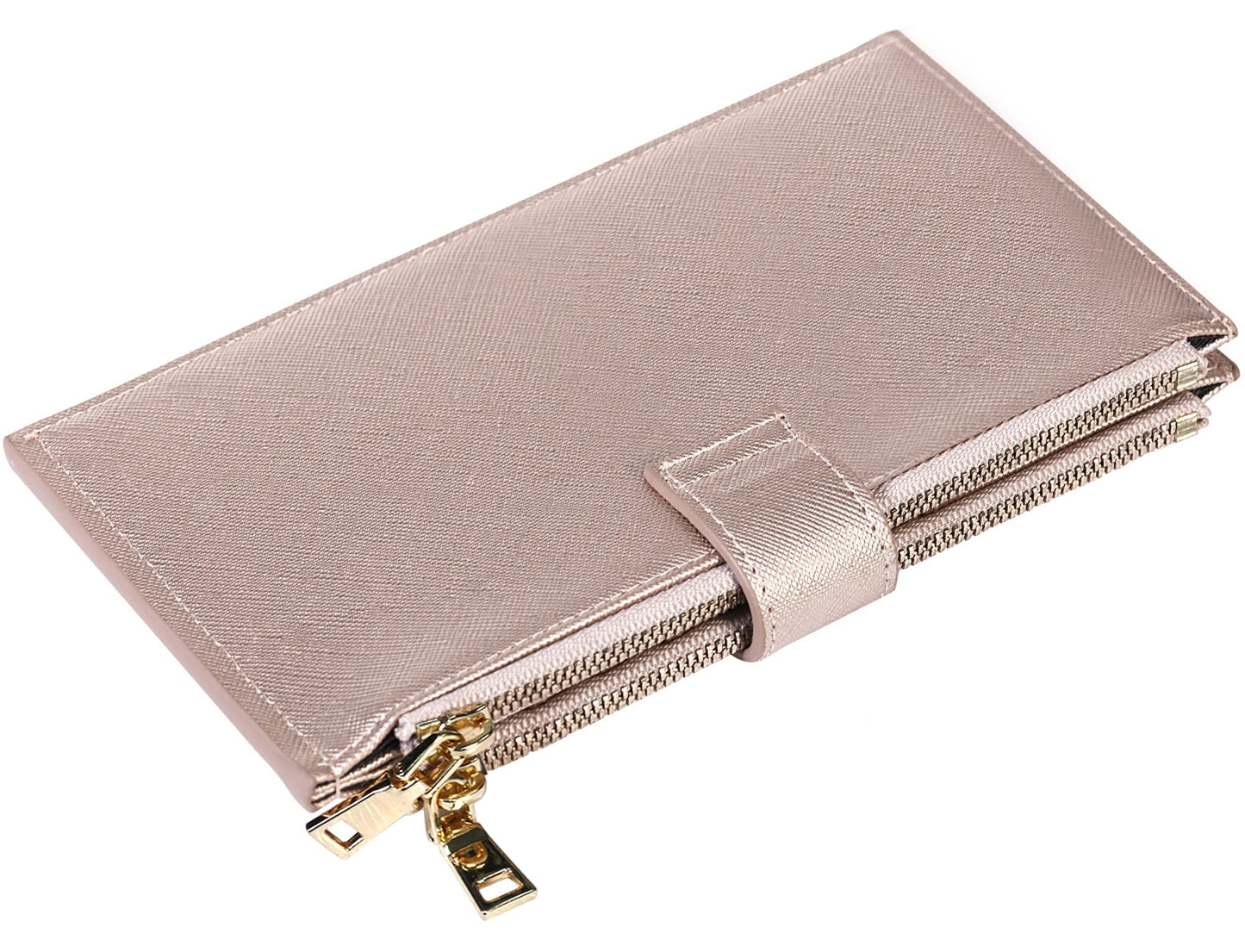 Travelambo RFID Wallet Women Large Size Bifold Multi Card Wallet Case with Zipper Pocke Credit Card Holder for Women