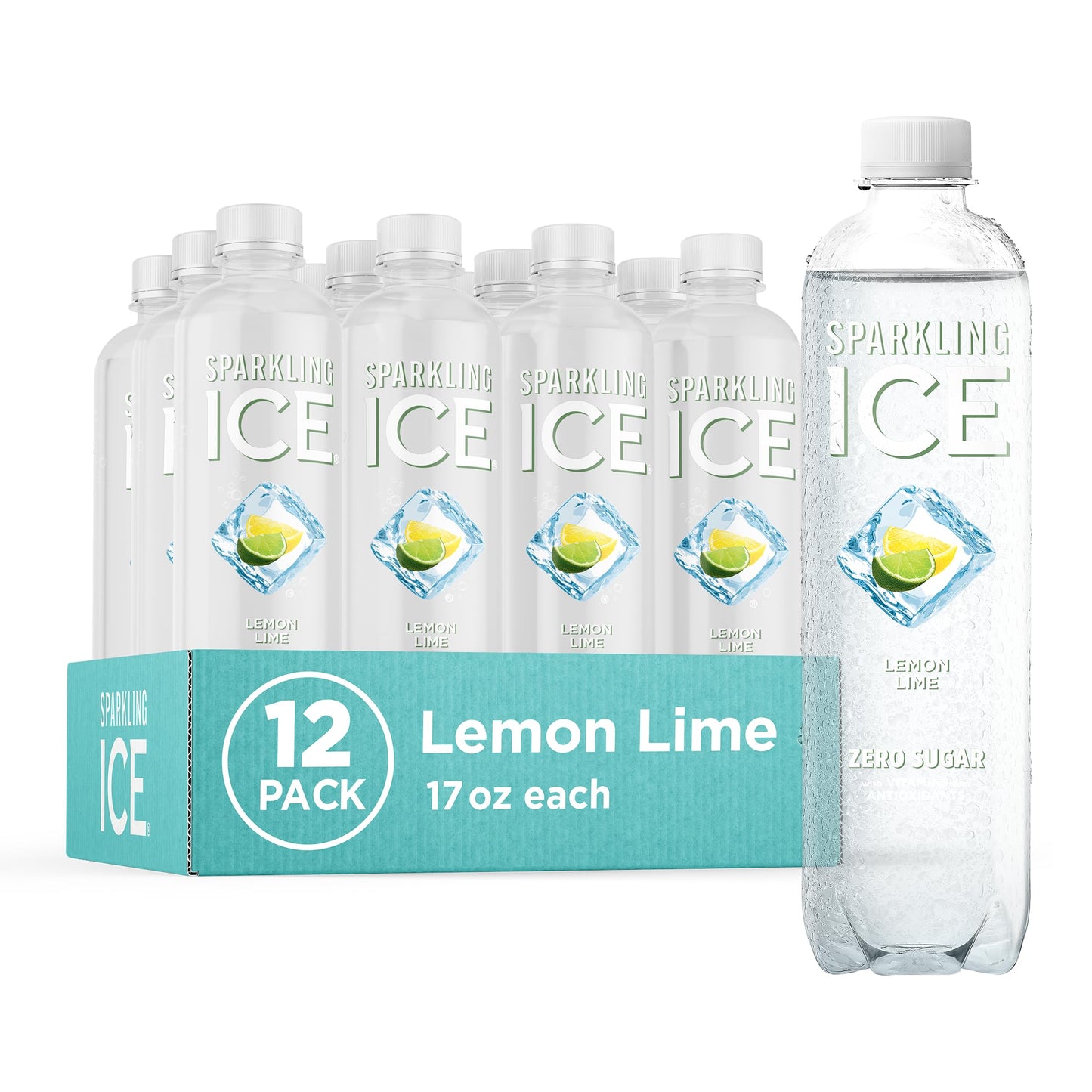 Sparkling Ice, Black Cherry Sparkling Water, Zero Sugar Flavored Water, with Vitamins and Antioxidants, Low Calorie Beverage, 17 fl oz Bottles (Pack of 12)