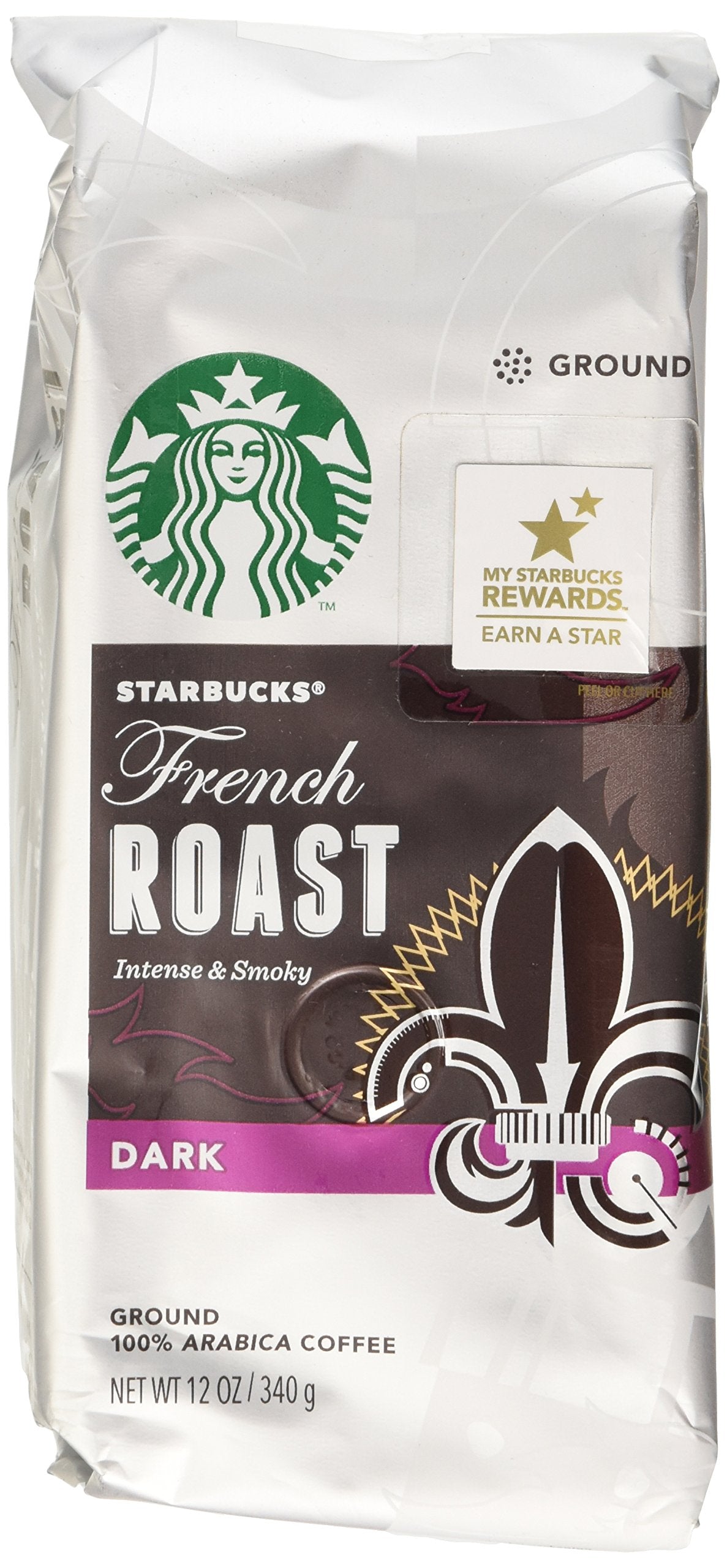 Café moulu Starbucks, café torréfié foncé, torréfaction française, 100 % arabica, 1 sac (28 oz) 