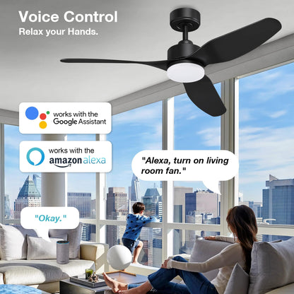 Smart LED Ceiling Fan – WiFi/Alexa Control, Quiet DC Motor, Indoor/Outdoor
